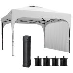 Tonnelle barnum de jardin pliant - dim. 3l x 3l x 2, 65h m - acier oxford blanc