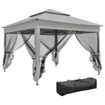 Tonnelle barnum de jardin pop - up pliant 3, 25l x 3, 25l x 2, 7h m acier polyester moustiquaires + sac ...