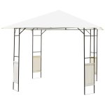 Tonnelle barnum pavillon de jardin dim. 3l x 3l x 2, 6h m m?tal ?poxy toile polyester haute densit? cr?me ...