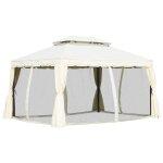 Tonnelle barnum pavillon de jardin style colonial double toit toile moustiquaires et toiles amovibles ...