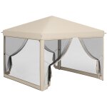 Tonnelle barnum pliant pop - up dim. 3l x 3l x 2, 65h m 4 moustiquaires sac transport noir beige