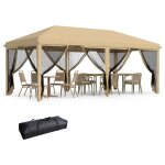 Tonnelle barnum pliant style colonial dim. 5, 85l x 2, 95l x 2, 7h m 6 moustiquaires sac de transport ...