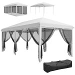 Tonnelle barnum pliant style colonial dim. 5, 85l x 2, 95l x 2, 7h m 6 moustiquaires sac de transport ...