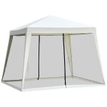 Tonnelle barnum style colonial dim. 3l x 3l x 2, 45h m 4 moustiquaires 2 zipp?es beige noir