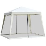 Tonnelle barnum style colonial dim. 3l x 3l x 2, 45h m 4 moustiquaires 2 zipp?es beige noir Tonnelle barnum style colonial dim. 3l x 3l x 2, 45h m 4 moustiquaires 2 zipp?es beige noir