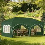 Tonnelle de jardin 3x6m - tente de r�ception hauteur r�glable - m�canisme pop - up - 6 parois amovibles ...