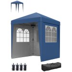 Tonnelle de jardin pliante pop - up r�glable anti - uv 30 + 4 sacs lestage sac de transport bleu