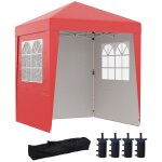 Tonnelle de jardin pliante pop - up réglable anti - uv 30 + 4 sacs lestage sac de transport rouge Tonnelle de jardin pliante pop - up réglable anti - uv 30 + 4 sacs lestage sac de transport rouge