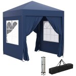 Tonnelle de jardin tente pliante barnum pop - up 2 x 2 m 4 parois lat?rales amovibles 2 fen?tres sac ...
