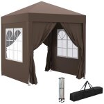 Tonnelle de jardin tente pliante barnum pop - up 2 x 2 m 4 parois lat?rales amovibles 2 fen?tres sac ...