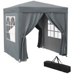 Tonnelle de jardin tente pliante barnum pop - up 2 x 2 m 4 parois lat�rales amovibles 2 fen�tres sac ...