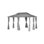 Tonnelle de jardin thira 3 x 4 m graphite / ardoise - hespride