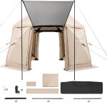 Tonnelle pliante pop - up - duoku - 3, 6x3, 6 m - avec moustiquaire - toit amovible et sac de transport ...