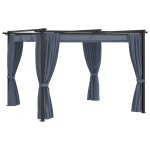 Tonnelle avec rideaux 3x3 m anthracite acier Tonnelle avec rideaux 3x3 m anthracite acier