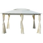 Tonnelle avec rideaux 4 x 3 m blanc