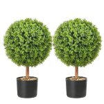 Topiaires artificielles buis - duoku - plante faux en forme de doule - 2 pièces - avec jardinière plante ... Topiaires artificielles buis - duoku - plante faux en forme de doule - 2 pièces - avec jardinière plante ...