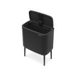 Touch bin sur pied 36 l noir mat code r