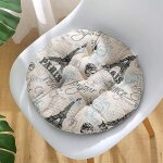 (tour eiffel)lot de 4 coussin de chaise pour patio, 40x40cm, maison, voiture, canap, bureau, tatami ...