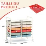 Tour de rangement costway - 12 tiroirs amovibles - chariot auxiliaire avec roues bloquantes et poignées ... Tour de rangement costway - 12 tiroirs amovibles - chariot auxiliaire avec roues bloquantes et poignées ...