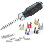 Tournevis a cliquet magnetique 38 pieces, duratech, avec 36 embouts de 6 types, reservoir d'embout dans ...