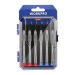 Tournevis de precision en alliage d'aluminium workpro 6 pieces, tournevis lunettes avec pointe magnetique ...