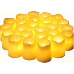 Trahoo - 24 pices bougies led vacillantes avec effet flamme raliste, fonction timer, chandelles clignotantes ...