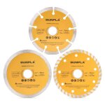 Trahoo - lot de 3 disques diamants lames diamante  trononner de coupe 115mm pour scie circulaire segmente ...