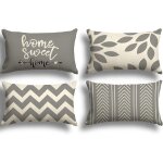 Trahoo - lot de 4 housses de coussin d�coratives en lin pour chambre � coucher, canap�, chaise, lit, ...