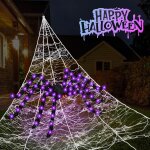 Trahoo - 500cm ensemble dcoratif araigne gante et 200cm fausse araigne lumineuse avec 40g de coton ...