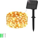 Trahoo - guirlande lumineuse solaire ext�rieure 5m 50 led guirlande lumineuse ext�rieure solaire 8 modes ...