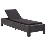 Transat chaise longue bain de soleil bain de soleil avec coussin r�sine tress�e noir helloshop26 02 0012198 ...