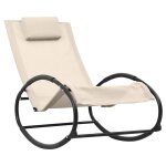 Transat chaise longue bain de soleil lit de jardin terrasse meuble d'extrieur 105, 5 cm avec oreiller ...