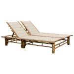Transat chaise longue bain de soleil lit de jardin terrasse meuble d'extrieur pour 2 personnes 200 cm ...