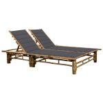 Transat chaise longue bain de soleil lit de jardin terrasse meuble d'extrieur pour 2 personnes avec ...