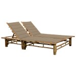 Transat chaise longue bain de soleil lit de jardin terrasse meuble d'ext�rieur pour 2 personnes avec ...
