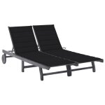 Transat chaise longue bain de soleil lit de jardin terrasse meuble d'extrieur 2 places avec coussin ...