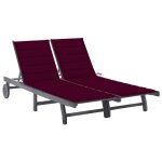 Transat chaise longue bain de soleil lit de jardin terrasse meuble d'ext�rieur 2 places avec coussin ...