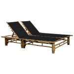 Transat chaise longue bain de soleil lit de jardin terrasse meuble d'extrieur 200 cm pour 2 personnes ...