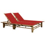 Transat chaise longue bain de soleil lit de jardin terrasse meuble d'extrieur 200 cm pour 2 personnes ...
