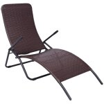 Transat chaise longue bain de soleil lit de jardin terrasse meuble d'extrieur 61 x 147 x 95 cm pliable ...