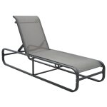 Transat chaise longue bain de soleil lit de jardin terrasse meuble d'extrieur aluminium et textilne ...