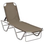 Transat chaise longue bain de soleil lit de jardin terrasse meuble d'ext�rieur aluminium et textil�ne ...