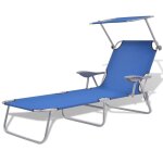 Transat chaise longue bain de soleil lit de jardin terrasse meuble d'extérieur avec auvent acier bleu ... Transat chaise longue bain de soleil lit de jardin terrasse meuble d'extérieur avec auvent acier bleu ...