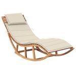 Transat chaise longue bain de soleil lit de jardin terrasse meuble d'ext�rieur a bascule avec coussin ...
