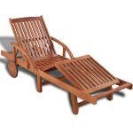 Transat chaise longue bain de soleil lit de jardin terrasse meuble d'ext�rieur bois d'acacia solide helloshop2 ...