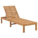 Transat chaise longue bain de soleil lit de jardin terrasse meuble d'extrieur bois de teck solide helloshop26 ...