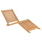 Transat chaise longue bain de soleil lit de jardin terrasse meuble d'ext�rieur bois de teck solide helloshop26 ...