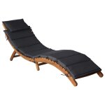 Transat chaise longue bain de soleil lit de jardin terrasse meuble d'ext�rieur avec coussin bois d'acacia ...