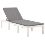 Transat chaise longue bain de soleil lit de jardin terrasse meuble d'ext�rieur avec coussin plastique ...