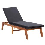 Transat chaise longue bain de soleil lit de jardin terrasse meuble d'extrieur et coussin rsine tresse ...